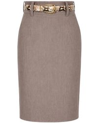 Elie Saab - Belt-Loop Midi Skirt - Lyst