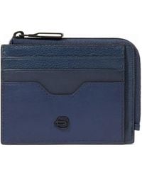 Piquadro - Zipped Leather Zipped Coin Purse - Lyst
