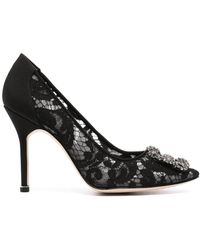 Manolo Blahnik - Hangisi 102Mm Lace Pumps - Lyst