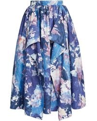 Erdem - Midirock Mit Blumen-Print - Lyst