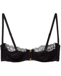 Versace - Brassière En Jacquard De Soie À Finitions En Dentelle - Lyst