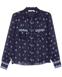 Self-Portrait - Patterned Chiffon Blouse - Lyst