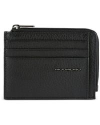 Piquadro - Grained Leather Coin Purse - Lyst