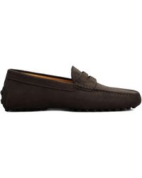 Tod's - Gommino Suede Loafers - Lyst