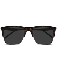 Saint Laurent - Tortoiseshell-Effect Square-Frame Sunglasses - Lyst