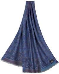 Etro - Wool And Silk Jacquard Scarf - Lyst