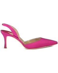 Manolo Blahnik - 70Mm Carolyne Slingback Satin Pumps - Lyst