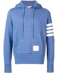 Thom Browne - 4-Bar Stripe Logo-Patch Hoodie - Lyst