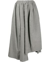 Comme des Garçons - Check-print Asymmetric Wool Skirt - Lyst