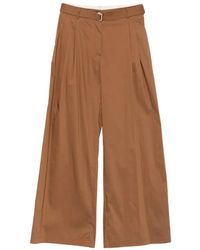 Semicouture - Rowena Belted Pleated Trousers - Lyst