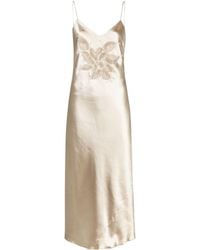Ralph Lauren Collection - Bead-embellished Satin Slip Dress - Lyst