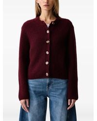 Barbour - Adalyn Ribbed-Knit Cardigan - Lyst