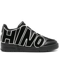Moschino - Logo-appliqué Leather Sneakers - Lyst