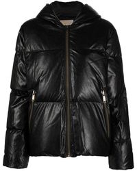 MICHAEL Michael Kors - Faux-leather Hooded Puffer Jacket - Lyst