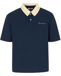 Marni - Striped Collar Polo Shirt - Lyst