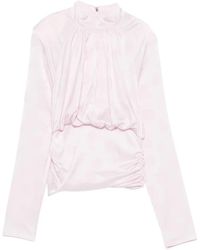 ROTATE BIRGER CHRISTENSEN - Blush Top With All-Over Floral Print - Lyst