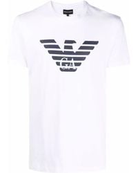 Emporio Armani - Pima-jersey T-shirt With Logo Print - Lyst