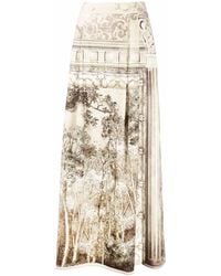 Alberta Ferretti - Nature-print Maxi Skirt - Lyst