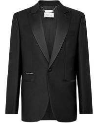 Philipp Plein - Logo-Plaque Single-Breasted Blazer - Lyst