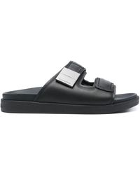 Calvin Klein - Double-strap Leather Sandals - Lyst
