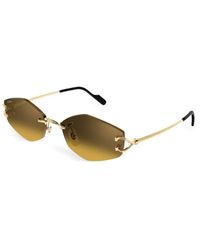 Cartier - Lunettes De Soleil À Monture Géométrique - Lyst