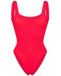 Hunza G - Square Neck Textured Swimsuit - Lyst