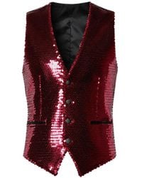 Dolce & Gabbana - Sequin-Embellished V-Neck Waistcoat - Lyst
