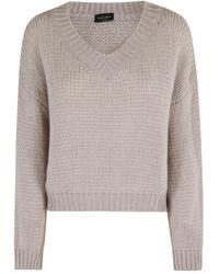 Roberto Collina - Trui Met V-Hals Van Alpacablend - Lyst