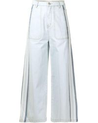 PORTSPURE Jeans a gamba ampia crop - Blu