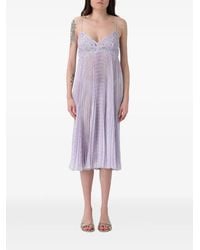 Ermanno Scervino - Lace-Trimmed Pleated Midi Dress - Lyst