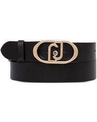 Liu Jo - Logo-Plaque Leather Belt - Lyst