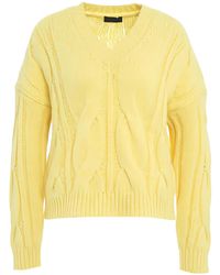 Roberto Collina - Cable-Knit V-Neck Sweater - Lyst