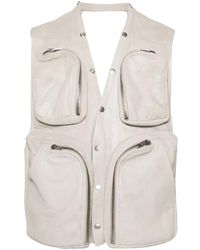 Rick Owens - Leren Gilet Met V-Hals - Lyst