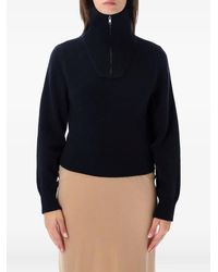 MM6 by Maison Margiela - Half-Zip Cropped Knit Top - Lyst