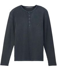 CAMPERLAB - Ribbed-Knit Henley Sweater - Lyst