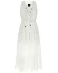 Pinko - Tiered Lace-Up Maxi Dress - Lyst