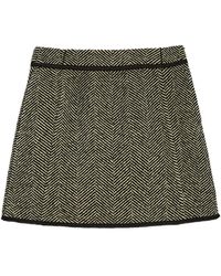 Jil Sander - Minirock Mit Fischgrätenmuster - Lyst