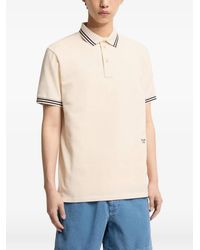 Moncler - Striped Trim Cotton Piquet Polo Shirt - Lyst