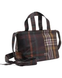 Bimba Y Lola - Coated Chocolate Tartan Crossbody Bag - Lyst