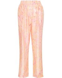 forte_forte - Abstract-Print Silk Trousers - Lyst