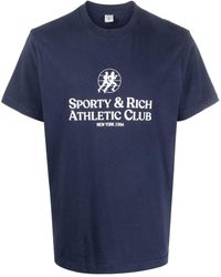 Sporty & Rich - Athletic Club-print Cotton T-shirt - Lyst