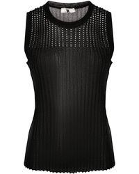 Twin Set - Semi-sheer Sleeveless Knitted Top - Lyst