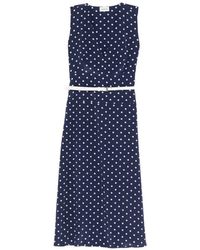 P.A.R.O.S.H. - Polka-Dot Belt Midi Dress - Lyst