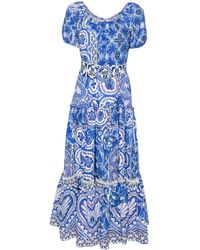 FARM Rio - Dream Tile-print Cotton Maxi Dress - Lyst