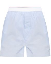 Alexander Wang - Logo-waistband Cotton Shorts - Lyst