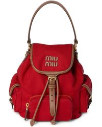 Miu Miu - Rucksack mit Logo - Lyst