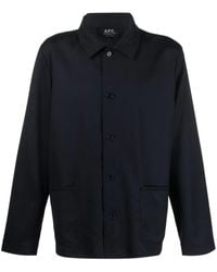 A.P.C. - Wool Shirt Jacket - Lyst