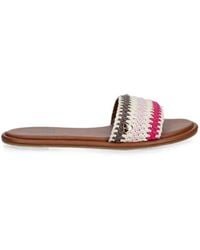 Love Moschino - Crochet-Knit Logo-Plaque Sandals - Lyst