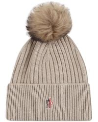 Moncler - Pompom Logo-Patch Beanie Hat - Lyst