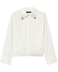 Twinset - Poplin Shirt With Rhinestones - Lyst